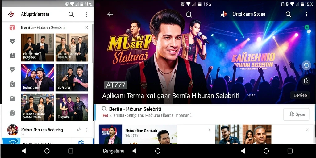 Antarmuka AT777 dengan berita selebriti terbaru dan menarik.