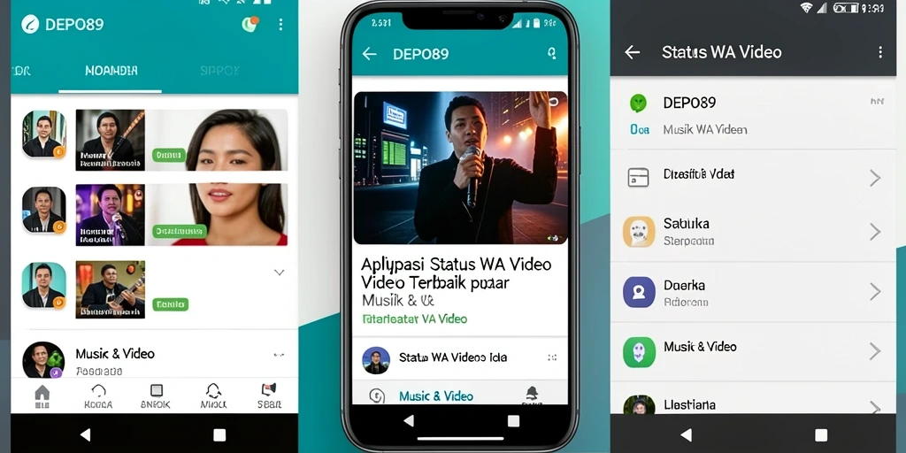 Tampilan antarmuka DEPO89 untuk video status yang menarik.