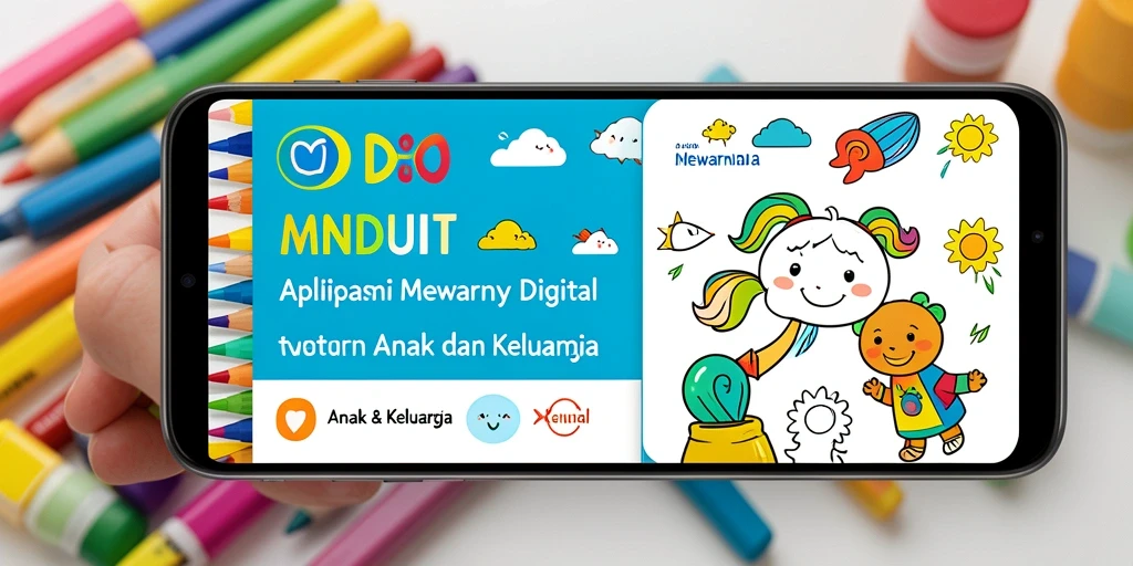 Antarmuka MNDUIT yang interaktif dan penuh warna untuk mewarnai.