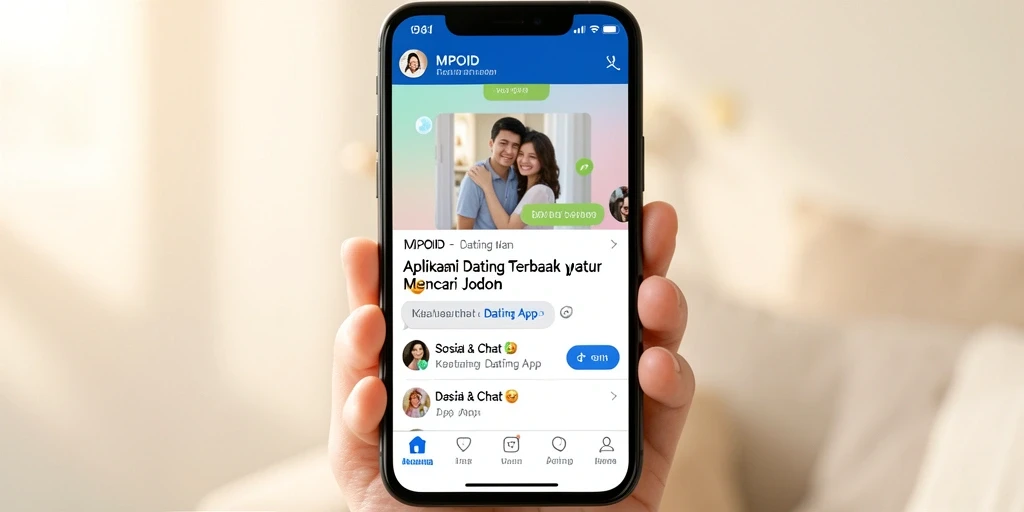 Screenshot MPOID menunjukkan tampilan antarmuka aplikasi Dating App yang menarik.