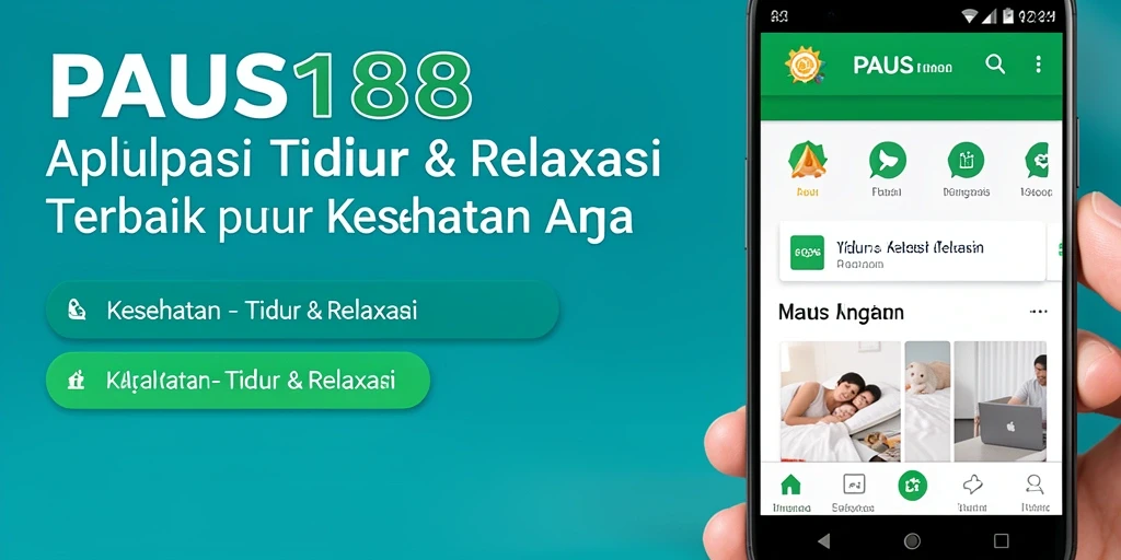 Tampilan intuitif aplikasi PAUS188 untuk relaksasi dan tidur.