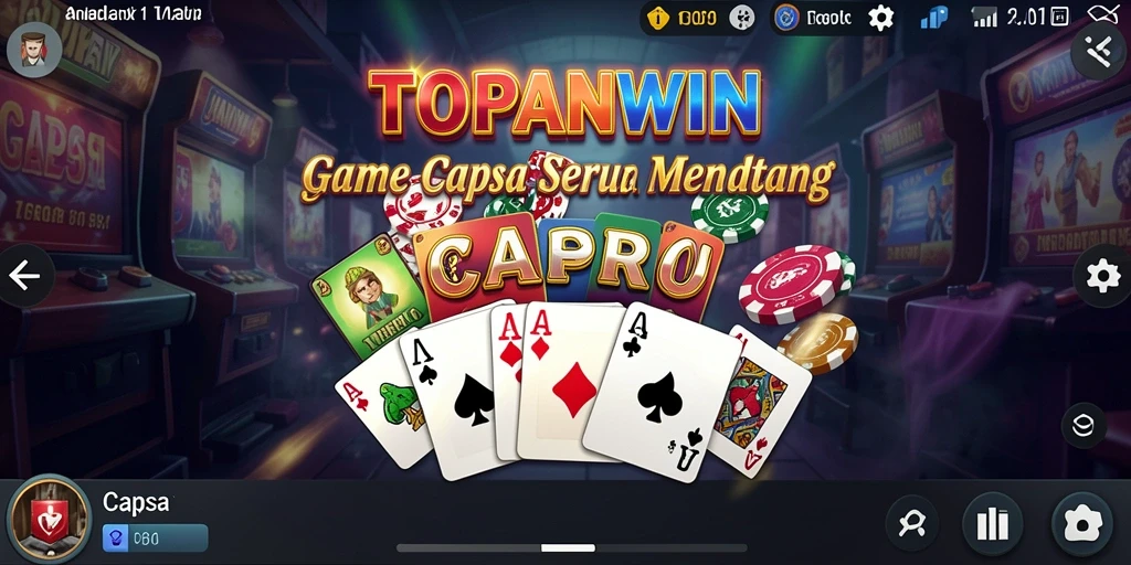 Antarmuka TOPANWIN yang menarik dan fungsional untuk bermain Capsa.
