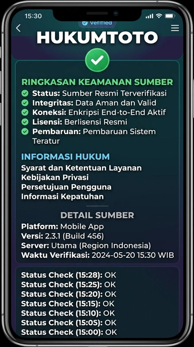 Tampilan kanal resmi hukumtoto